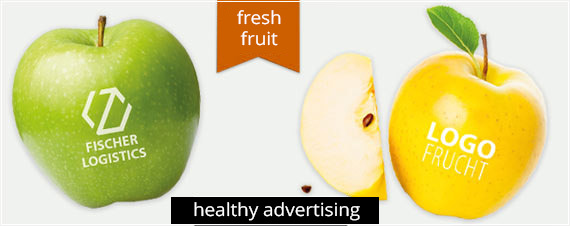 Obst Werbemittel mit Logo Print your logo on fruit and advertise.