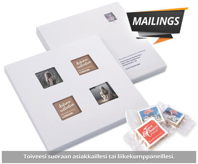 Makeiden mainostuotteiden postitus.