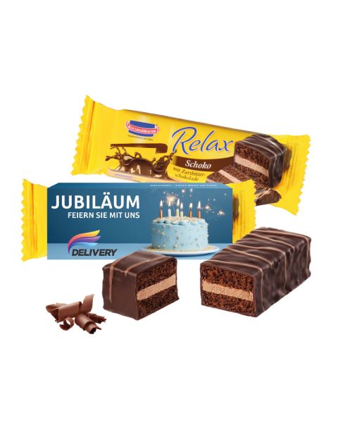 Mini chocolate cake from Kuchenmeister in printable promotional sleeve