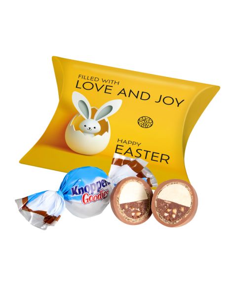 Knoppers Goodies in customisable pillow packaging