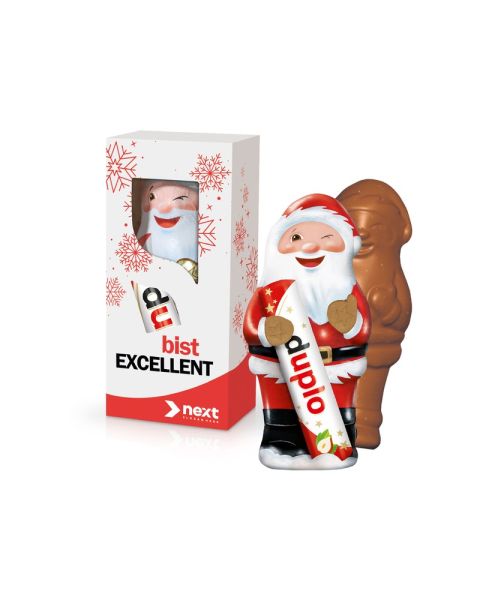 75 g Duplo Santa Claus in folding box with viewing window and advertising print
