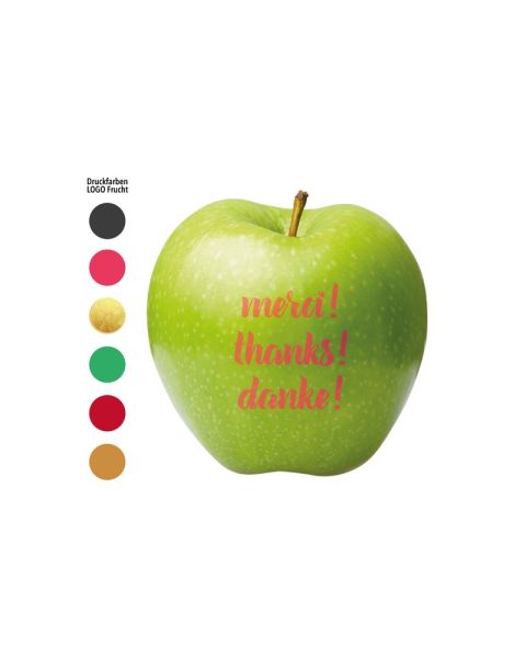 LogoFruit green apple with standard print Thank you