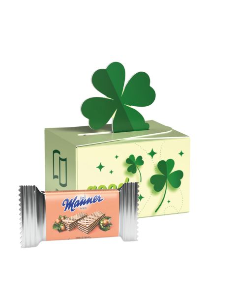 Manner 2er in Geschenkbox Kleeblatt und Werbedruck