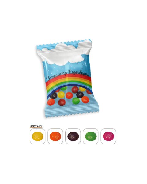 9 g Skittles Crazy Sours in promotional bags with promotional print
