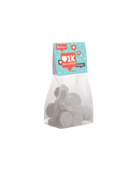 100 g Wilhelmina peppermint in stand-up pouches with advertising header