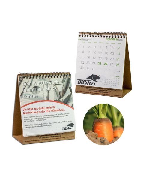 Karotte Samenpapier-Tischkalender - Weihnachten mit Werbeanbringung