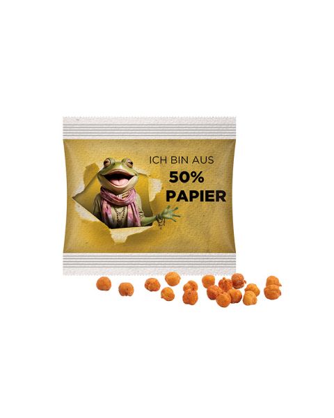 Paprika chickpeas in paper foil promotional bags with promotional print