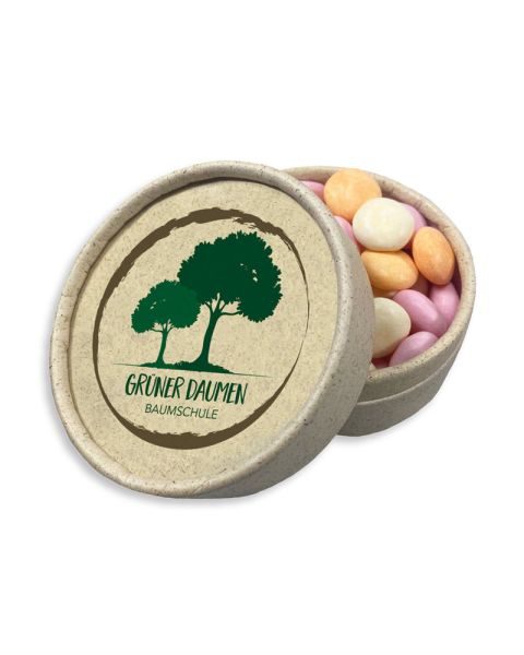 80 g MAOAM fruit crackers in grass paper tin with promotional print
