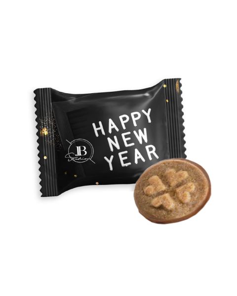 Wicklein Glückstaler nougat biscuits in promotional flow pack with printing