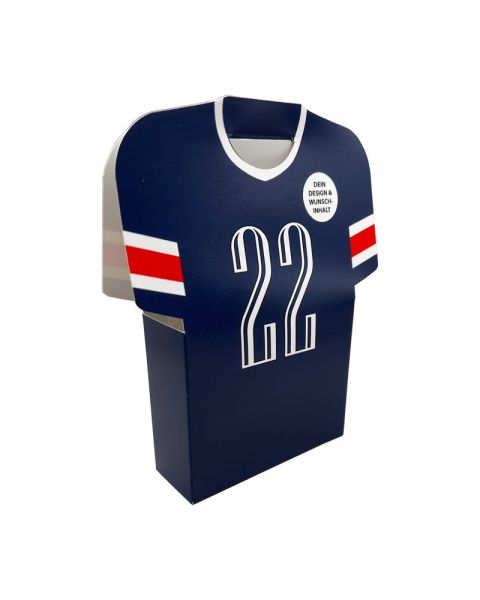 Trikotbox für Snack-Befüllung mit einem individuellen Komplettdruck