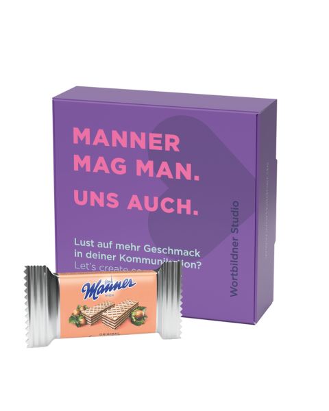 Manner 2er in Mini Klappdeckelbox mit Werbedruck