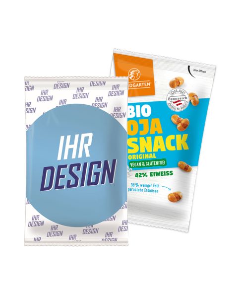 50 g LANDGARTEN Bio Protein Soja Snack Original im Papiertütchen mit Werbedruck