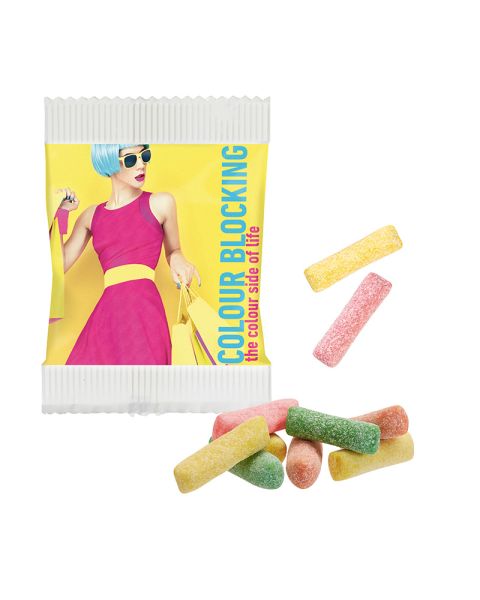 10 g mini HITSCHIES chewy sweets, sour mix, in paper promotional bags