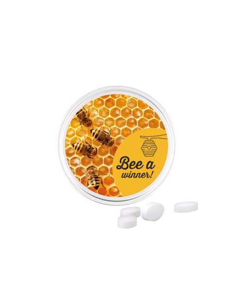 Candy box with Pfeffi peppermint pastilles mint with promotional print