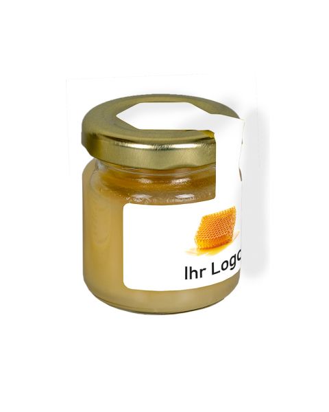 50 g Altländer bee honey in a jar with wing label and advertising print