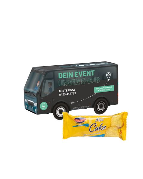 3D gift bus KuchenMeister sponge cake with advertising print