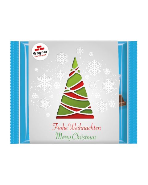 100 g Ritter SPORT Tafel mit einer Werbebanderole