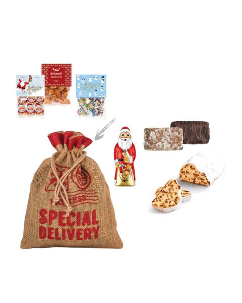 Christmas gift in jute bag No. 2 with advertising