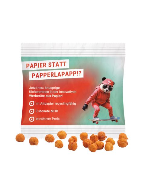 Kichererbsen Paprika im Werbetütchen aus recyclingfähigen Papier