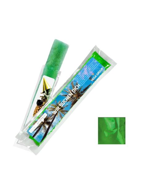 40 ml water ice cream, single flavour, woodruff/green with promotional label