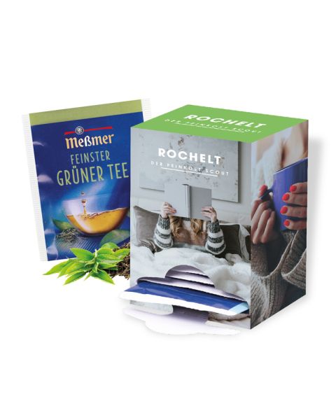14-day dispenser with Meßmer tea and advertising print