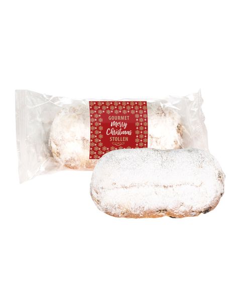 200 g gourmet stollen with Merry Christmas standard motif