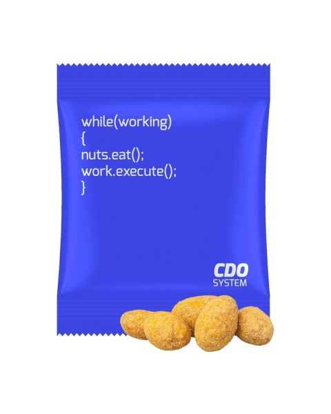 10 g barbecue peanuts in promotional bags with promotional print