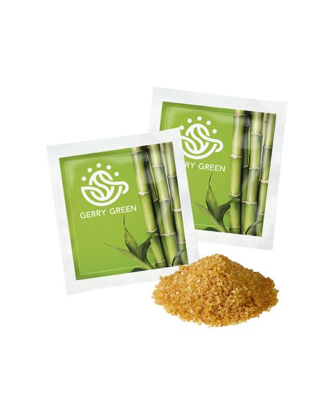 Brown sugar in paper bags with logo print