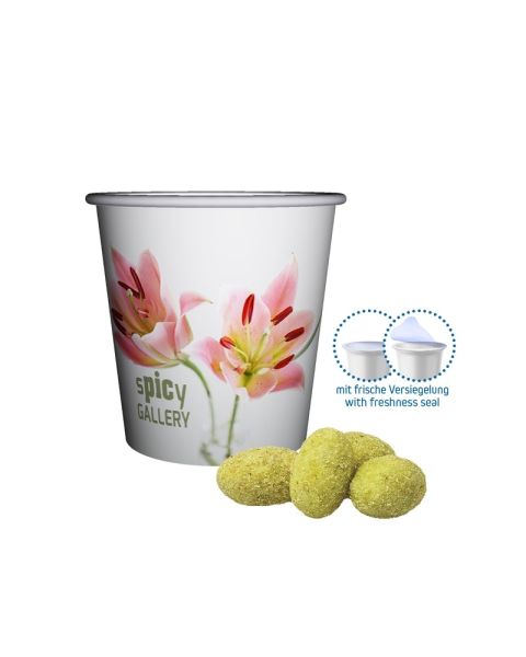 30 g Wasabi-Erdnüsse im Werbebecher mit Werbedruck