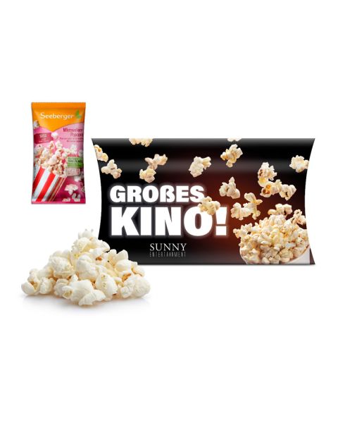 90 g microwave popcorn, sweet, in promotional cardboard box with logo print