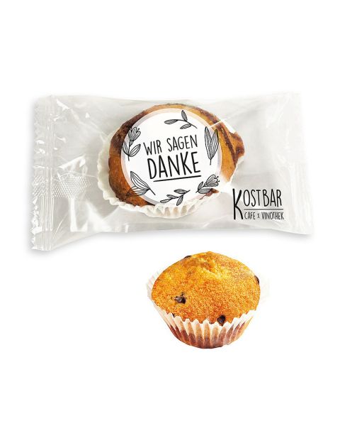 Mini Muffin Choco Chips in flow pack with promotional print