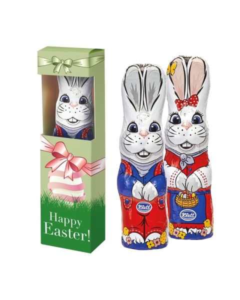 60 g chocolate Easter bunny in window box with promotional print