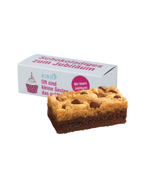 Milka Choco Brookie in promotional cardboard box with logo print