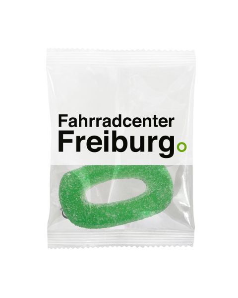 HARIBO apple rings in promotional bags with logo print