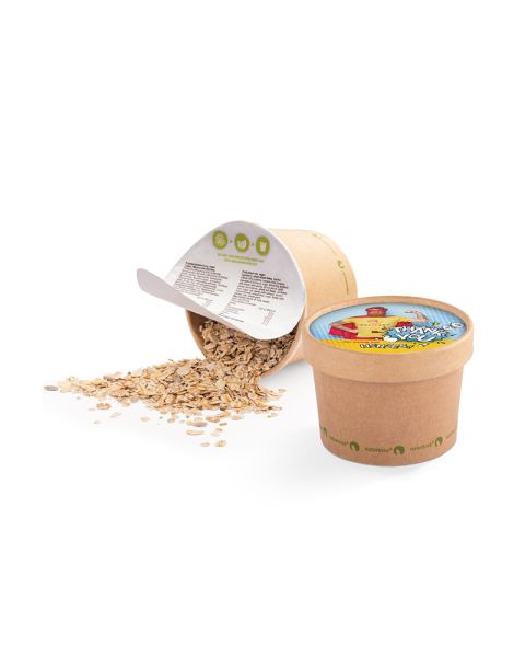 Eco muesli cup chocolate oat muesli with promotional print