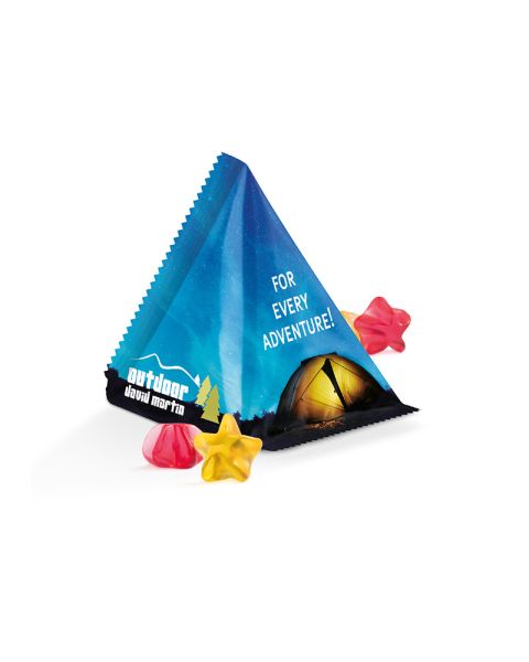 15 g fruit gums Tetrahedron standard shapes with logo print