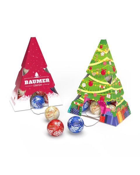 72 g Lindt Lindor Christmas tree with advertising print