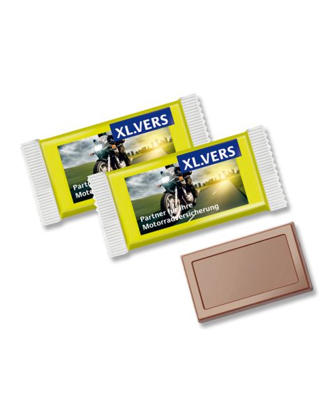Midi chocolate bars in promotional flow pack