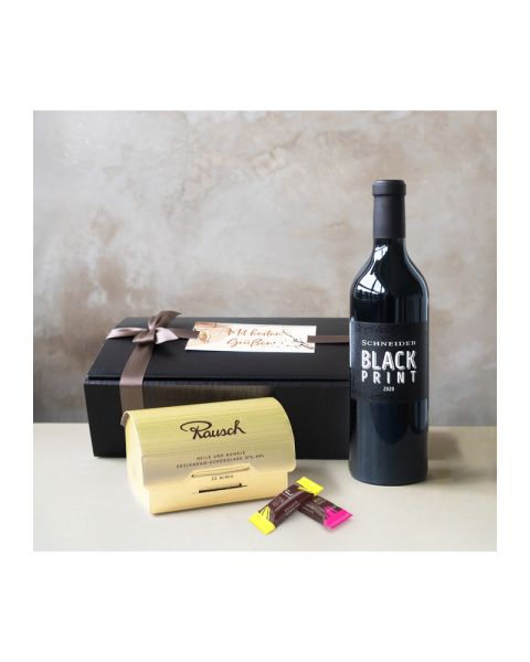 Goldrausch Rot' gift set in an elegant gift box with a customisable card