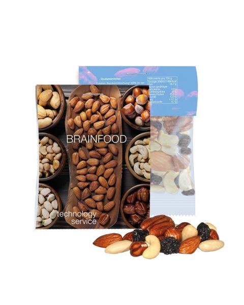 15 g Express Organic Trail Mix in flow pack with promotional label