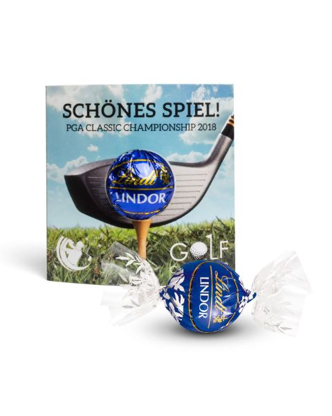 Lindt Lindor Kugel in quadartischer Werbekartonage mit Logodruck