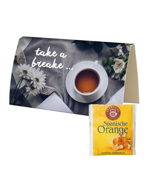 Spanish Orange tea bags in printable folding card
