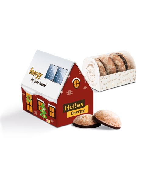 Gingerbread house with logo print