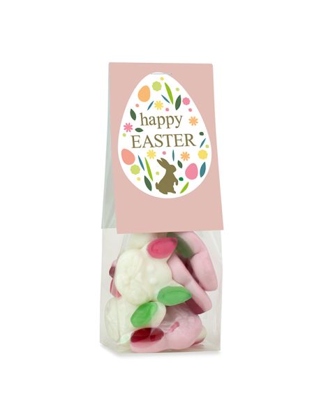 50 g Naschbeutel Vegane Häschen mit Werbereiter