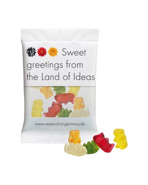 10 g HARIBO mini gold bears in promotional bags with logo print