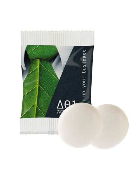 2 mentos Classic Mint in paper promotional bags with logo print