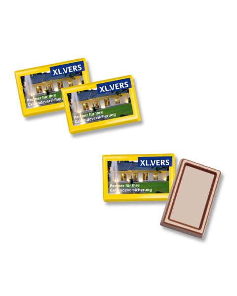 Mini chocolate bars with logo print
