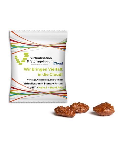 10 g roasted almonds in promotional bags with logo print