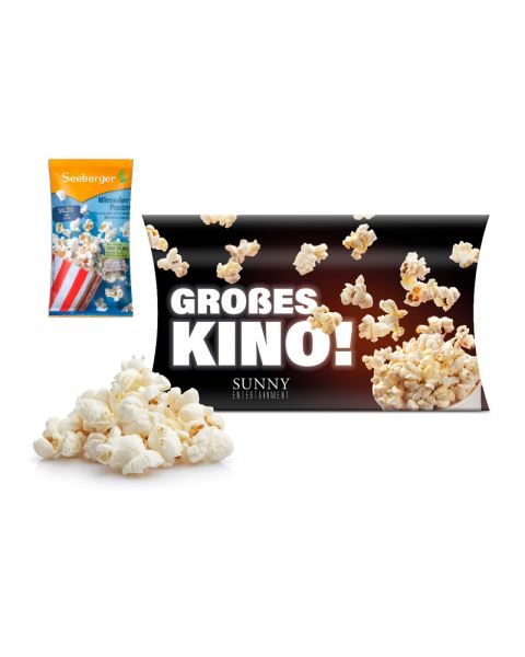 90 g microwave popcorn, salty, in promotional cardboard box with logo print