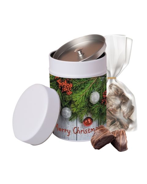100 g fine spiked cake in metal tin with promotional label